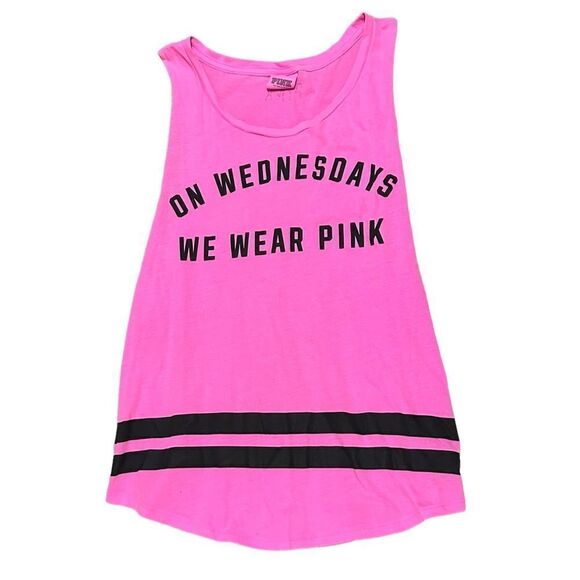 Victoria Secret PINK Hot Pink Sport Relaxed Flowy Comfortable Tank Top Shirt - Picture 5 of 5